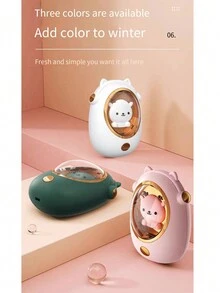 1只usb充電可愛的寵物（粉色）手套,具有兩級調節和多彩led燈,是嬰兒的迷你便攜式加熱裝置,自發熱,適用於送禮 - 粉色 - 查看 6