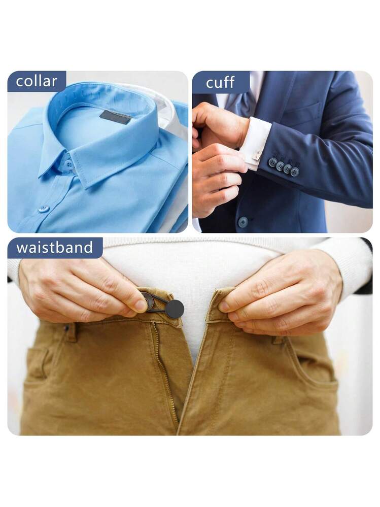 dress shirt collar button extender 12 PCS Collar Extender Elastic Metal Button Extenders for Trousers and  Shirts - 4 Colors | Buy Now with Express International Delivery