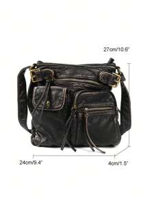 摩托車女士斜跨包復古女士柔軟皮質手提包,適用於女性日常使用,送禮佳品