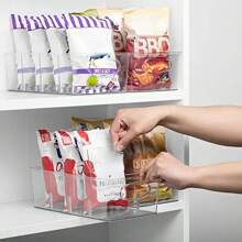 1 Pezzo Scatola Di Stoccaggio In Plastica Con Divisori Rimovibili Per L'organizzazione, Stoccaggio Dispensa, Frigo Cucina, Mobile Piano Cottura, Forniture Per La Cucina Domestica