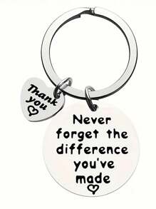 10入組不鏽鋼鑰匙扣,適用於老師、朋友和同事,退休禮物,情人節禮物 - 銀色 - 查看 3