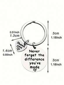 10入組不鏽鋼鑰匙扣,適用於老師、朋友和同事,退休禮物,情人節禮物 - 銀色 - 查看 2