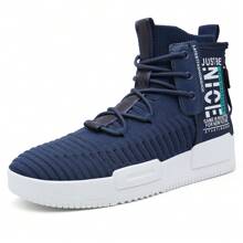 AHICO Men's Walking Shoes Lace Up Fashion Sneakers High Top Casual Athletic Shoe For Men - 藏蓝色 - 查看 1