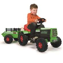 Injusa - Tractor Basic, Tractor Eléctrico para Niños 1 a 3 Años, Batería 6V, Pedal Acelerador, Remolque Trasero, Luces y Sonidos, Velocidad Máx 2-3 Km/h, Color Verde - Ver 1