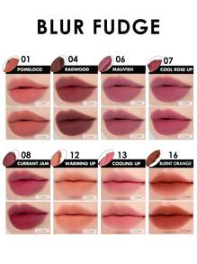 BLUR FUDGE TINT 04 RADWOOD 0.17盎司，Romand液体唇膏，唇釉，哑光唇彩，奶油质地，易于涂抹，持久显色，不拔干，丝绒哑光，轻松打造渐变效果，韩式彩妆，礼盒装，5.0克/0.18盎司 - 04 拉德伍德 - 查看 9