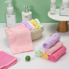 20pcs Disposible Washcloth For Bathing, Hand And Face, Multi-Purpose Adhesive Fiber Cleaning Cloth, Soft And Quick Drying, For Women, Babies, And General Cleaning, (Multiple Colors, 25*25cm/10 X 10 Inches) - Multicolor - View 5