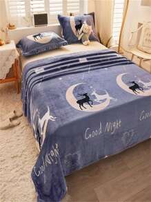 1 件卡通印花人造毛皮柔软温暖毛毯，适用于客厅和卧室装饰，柔软、舒适、温暖，可用作客厅壁挂、卧室装饰、宿舍床上用品、办公室、汽车、旅行、野餐、派对、生日、毕业典礼、所有季节