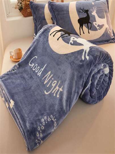 1 件卡通印花人造毛皮柔软温暖毛毯，适用于客厅和卧室装饰，柔软、舒适、温暖，可用作客厅壁挂、卧室装饰、宿舍床上用品、办公室、汽车、旅行、野餐、派对、生日、毕业典礼、所有季节