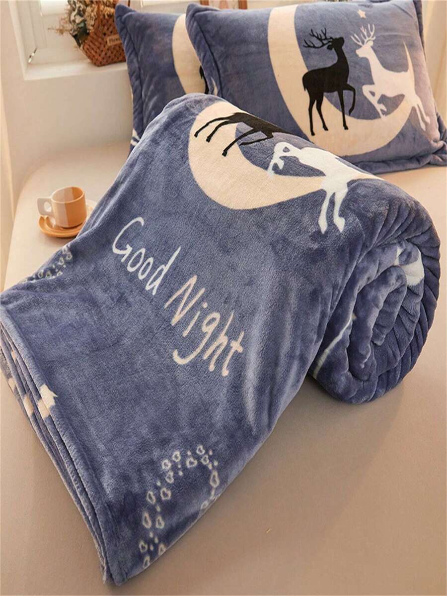 1 件卡通印花人造毛皮柔软温暖毛毯，适用于客厅和卧室装饰，柔软、舒适、温暖，可用作客厅壁挂、卧室装饰、宿舍床上用品、办公室、汽车、旅行、野餐、派对、生日、毕业典礼、所有季节