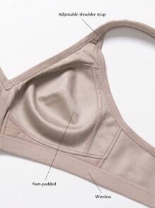 Wingslove Women's Full Coverage Non Padded Comfort Minimizer Wire-Free Bra Plus Size