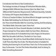 一袋木質球,多款未完成圓形木球袋,使用天然木材,小碼彈珠大小的球,用於工藝和diy項目,各式尺寸多樣。 - 杏色 - 查看 11
