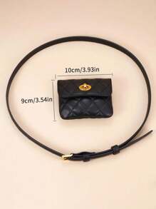 1pc Women's Waist Bag Chain Bag French Rhombic Waist Belt Bag Ins Mini Lightweight Leather Belt Sling Bag Versatile Waist Pouch