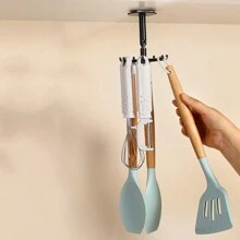 1 件可旋轉 7 爪掛鉤,用於多功能廚房儲物,360 度無痕粘性掛鉤,適合家用,無需鑽孔 - 黑色 - 查看 1