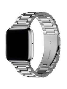 1入組男女皆宜銀色實心不銹鋼三樹鏈手鍊,可與apple Watch兼容,並帶有手錶工具 - 銀色 - 查看 8