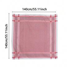 黑/紅阿拉伯卡菲亞阿拉伯頭巾,用於成人的聚酯纖維阿拉伯頸巾頭巾,頭飾伊斯蘭傳統服飾頭巾圍巾成年人頭套 - 紅色 - 查看 9