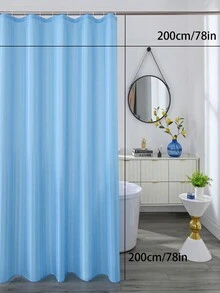 防水布料的浴簾內襯,可水洗,由聚酯材料製成-標準尺寸200 X 200厘米 - 藍色 - 查看 2