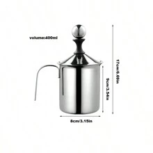 304 Stainless Steel Milk Frothing Pitcher 400ml For Coffee - Silver - View 2