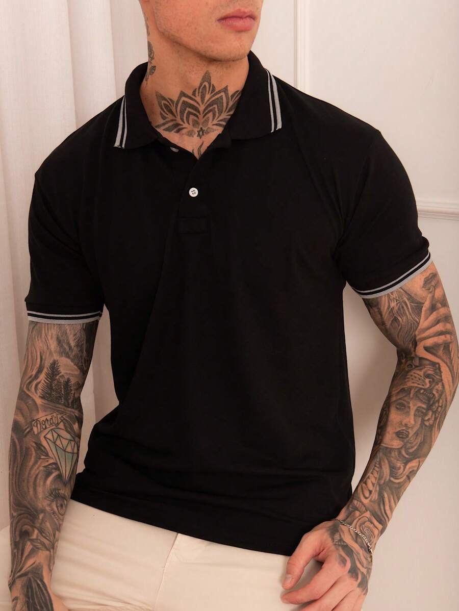 Men Polo Shirts - Black - View 1