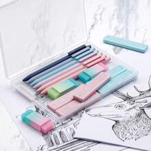 Śliczny zestaw ołówków mechanicznych, 6 SZTUK pastelowych ołówków mechanicznych 0,5 mm i 0,7 mm z 360 SZTUKAMI ołówków HB, 3 SZTUKAMI gumek i 9 SZTUK wkładów gumek, estetyczne ołówki mechaniczne dla dziewcząt piszących, odpowiednie dla uczniów, studentów, uniwersytetów