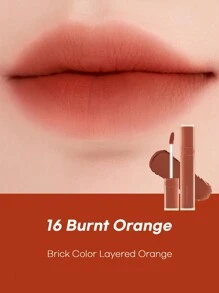 Rom&nd BLUR FUDGE TINT 16 焦橙色 0.17盎司，Romand唇膏，唇釉，哑光唇彩，轻盈柔滑质地，易于涂抹，持久显色，高显色度，不拔干，丝绒哑光妆效，易于晕染，韩式彩妆，礼盒套装 - 16 焦橙 - 查看 3