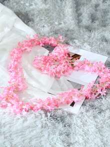 1 件情人節人造紫羅蘭花藤裝飾,2m 婚禮裝飾流蘇花環,派對求婚場景佈置 - 粉色 - 查看 3