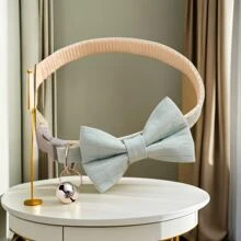 1pc Adjustable Light Blue Bow Tie Collar With Buckle For Dogs And Cats