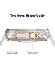 1款集成式蘋果手錶錶帶和錶殼,適用於蘋果手錶se/8/7/6/5/4/3/2/1,安裝簡便,半透明粉色 - 粉色 - 查看 9