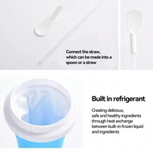 1pc Smoothie Maker Cup, Slushie Maker Cup With Spoon And Straw, DIY Homemade Squeeze Icy Cup, Fasting Cooling - Create Delicious Smoothies And Slushy Cup For Milk Shake At Home