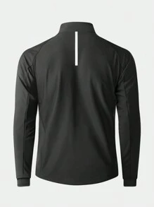 LAMEDA Outdoor Sports Soft Shell Jacket, Knit Composite Fabric With Ventilation Underarms, Reflective Trim Design For Comfortable Cycling, Training, Hiking, Mountaineering - Black - View 3