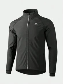 LAMEDA Outdoor Sports Soft Shell Jacket, Knit Composite Fabric With Ventilation Underarms, Reflective Trim Design For Comfortable Cycling, Training, Hiking, Mountaineering - Black - View 4