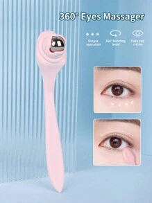1pc Pink Stainless Steel Ice Roller And 360 Degree Massage Ball Eye Massager, To Reduce Puffiness, Dark Circles, Wrinkles. Skincare Facial Beauty Tool