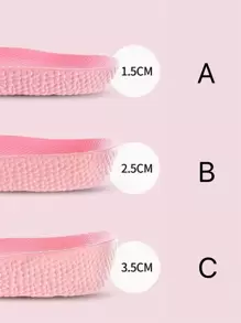 A Pair Of Pink Popcorn Heightening Insoles With Soft Soles, Invisible Heightening Three-quarter Insoles Suitable For Sports Shoes And Boots