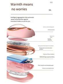 1pc Cute Pet (Green) Usb Rechargeable Hand Warmer With 2-Level Temperature Adjustment & Rgb Light, Mini Portable Hand Warmer Heat Therapy Device, Perfect Gift - Green - View 9