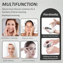 矽膠洗臉刷,適用於面部清潔和去角質,防水矽膠臉部清洗刷,多功能淋浴刷 - 湖綠 - 查看 4