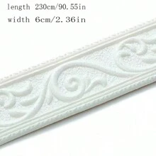 1入組自粘式腳板裝飾封口條,防水防撞,3d泡棉腰線,適用於牆壁裝飾 - 白色 - 查看 2