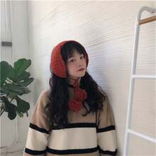 1pc Winter Earmuff For Women, Korean Version, Cute Furry Ear Warmer Suitable For Students And Kpop Fans, Foldable, Ideal Gift For Christmas And Valentine'S Day - Burgundy - View 6