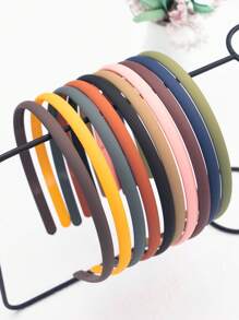 1套/10入女孩0.5cm霧面頭箍,日常穿戴和固定頭髮的髮飾,幼兒洗臉的頭箍 - 彩色 - 查看 1