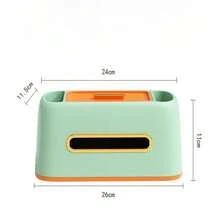 1pc Paper Box Living Room Dining Room Coffee Table Simple Cute Remote Control Storage Multifunctional Storage Box - White - View 2