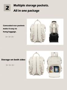 Mochila De Bolsa De Mamá Multifuncional, Gran Capacidad Impermeable Con Aislamiento Para Biberones Y Pañales, Con Interfaz De Carga Usb