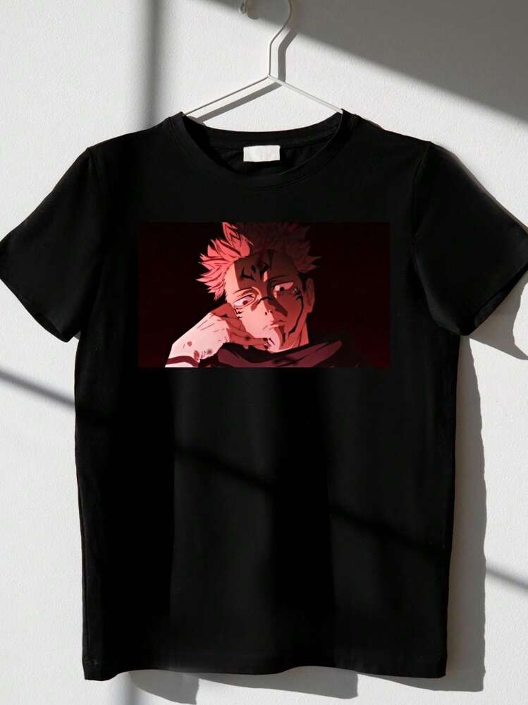 Anime Jujutsu T-Shirt Character Printed Design Cosmic Fashion - Black - View 1