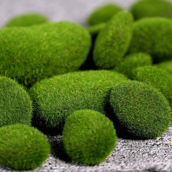 10 buc. Minge de mușchi verde artificială, piatră falsă, plantă de simulare, decorare DIY pentru vitrine, hotel, birou, decor de perete cu plante