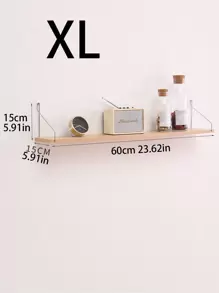 1 pièce Mural Étagère Avec Carte De Partition , Forage Requis , Chambre À Coucher Étude Chambre Décoration Murale , En Bois Étagère À Livres