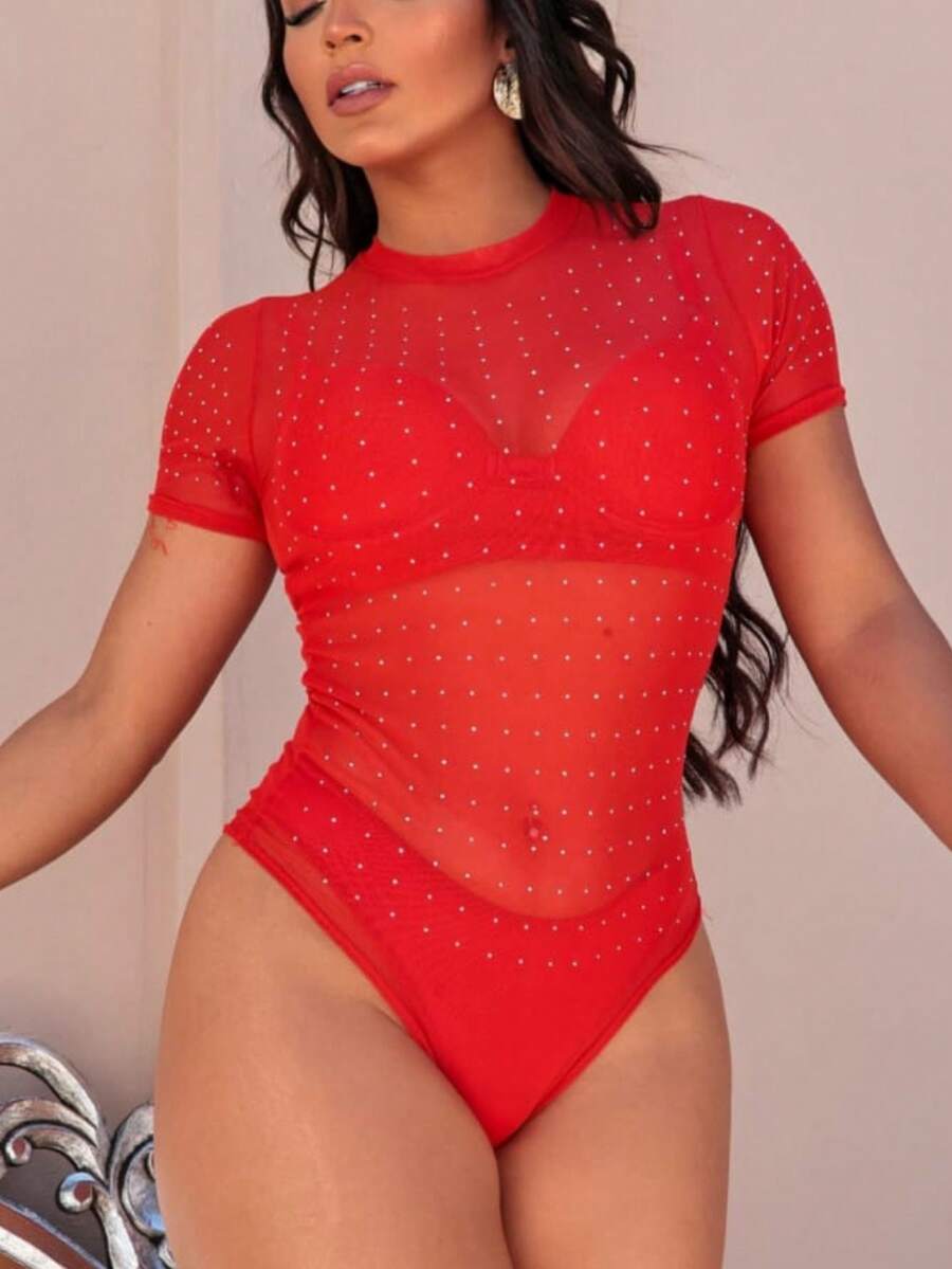 Women Bodysuits - 紅色 - 查看 1