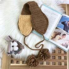1 Pieza Calentador De Orejas De Invierno Versión Coreana Estilo Kpop Orejera Esponjosa Con Diseño Plegable Para Mujeres, Regalo De Navidad/día De San Valentín - Café integral - Ver 2