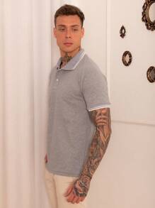 Men Polo Shirts - Light Grey - View 4