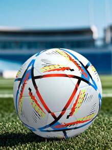 1個尺寸5 Pu皮白色專業足球,5號戶外訓練和比賽保溫球 - 白色 - 查看 5