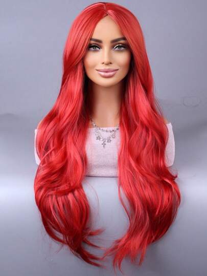 Europe and the United States new midsection long curly hair wig is versatile