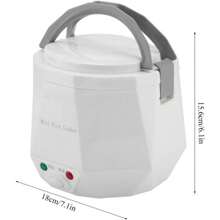 Mini Rice Cookers 24V 1.3 L Electric Rice-cooker Food Steamer for Truck Car Cooking for Soup Porge Rice Noodles Portable 180W,white