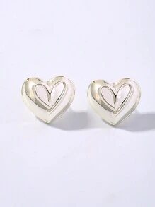 1对复古冷酷风格立体不对称耳环百搭耳环 - 彩色 - 查看 24