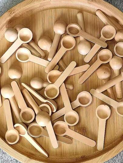 迷你自然木制家居厨房烹饪蜂蜜咖啡勺工具勺盐调味木咖啡蜂蜜圣诞礼物